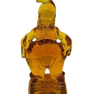 Vintage Mosser Glass Company Amber Art Glass of Mindy Clown Series 4.25" Figure